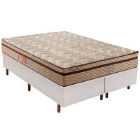 Cama Box Queen: Colchão Molas Paropas MasterPocket Ensacadas Marcelly Ibiza + Base CRC Courano Branco(158x198) - 1