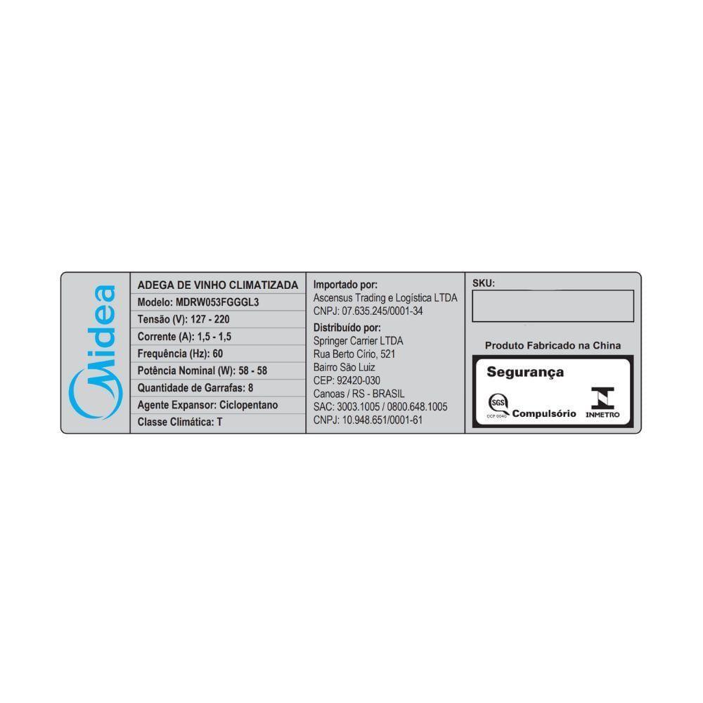 Adega Climatizada Midea 8 Garrafas MDRW053FGGGL3 Bivolt - 9