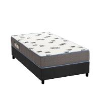 Cama Box Solteiro: Colchão Espuma Ortobom D33 Light + Base CRC Suede Gray(88x188) - 1