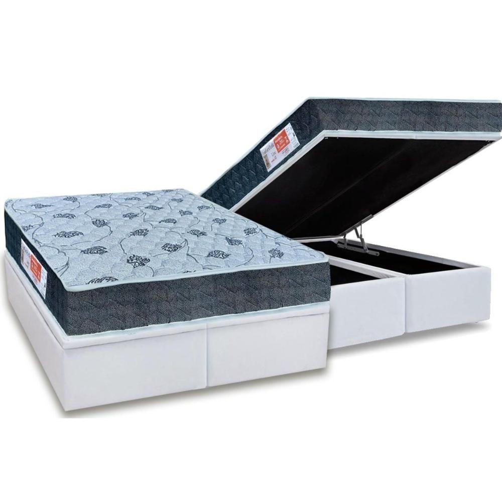 Cama Box Baú Queen: Colchão Espuma Orthoflex D45 Comfortpedic Line + Base CRC Courano White(158x198) - 1