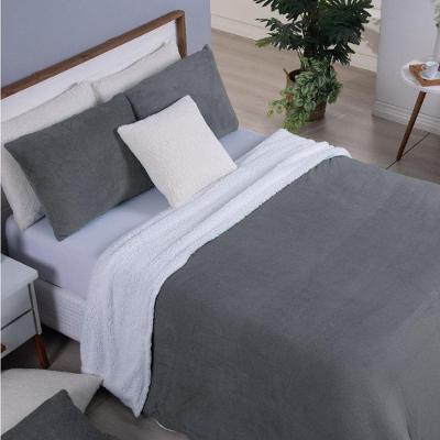 Cobertor King Canada Mantinha-sherpa 3 Peças - Cinza Escuro