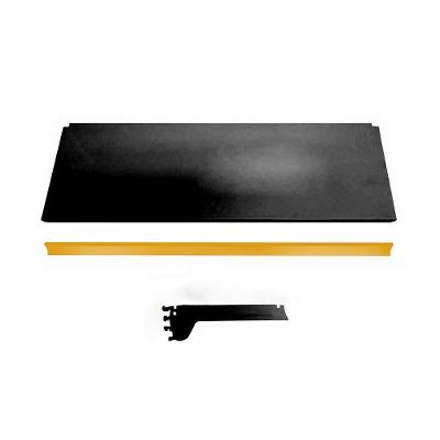 Kit 3 Bandeja Prateleira 30x91 Gôndolas New Plus Preto Porta Etiqueta Amarelo Sa Gôndolas