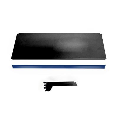 Kit 3 Bandejas Prateleiras 30x91 Gôndolas New Plus Preto Porta Etiqueta Azul Sa Gôndolas