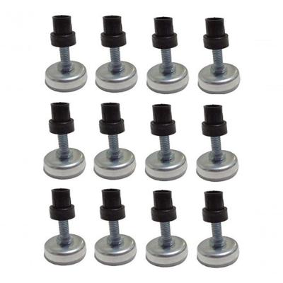 Kit 12 Pés Niveladores Para Cama Box Cadeiras Mesas 5/16 Metálicos