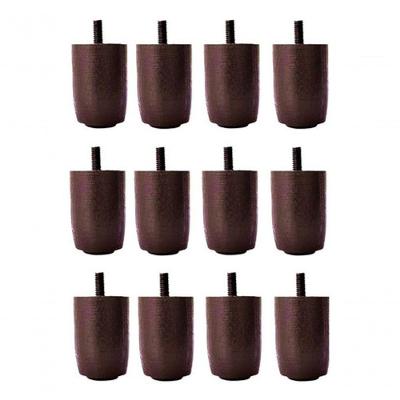 Kit 12 Pés Para Cama Box Ou Baú Queen King Size P63 Marrom