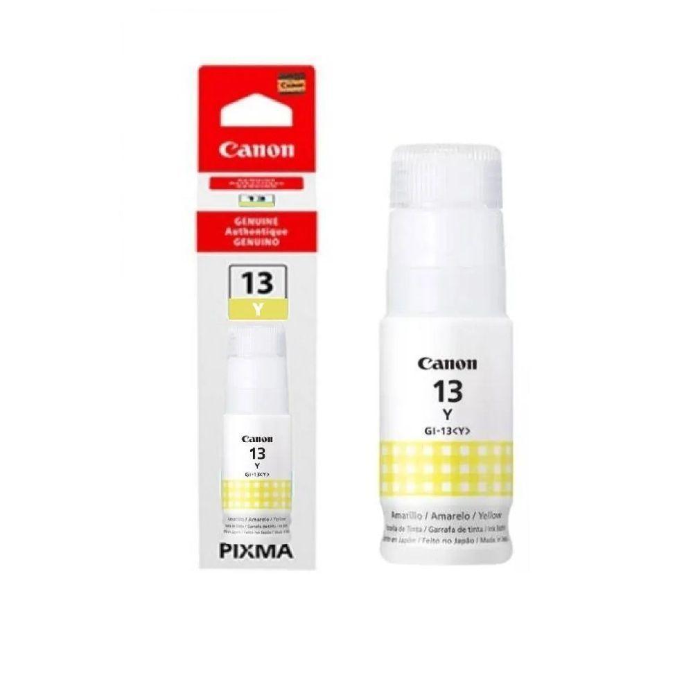Tinta Canon Gi-13 Gi13 Amarelo Original Para Impressora Mega Tank G510 G610 G-510 G-610 Refil 60ml - 1