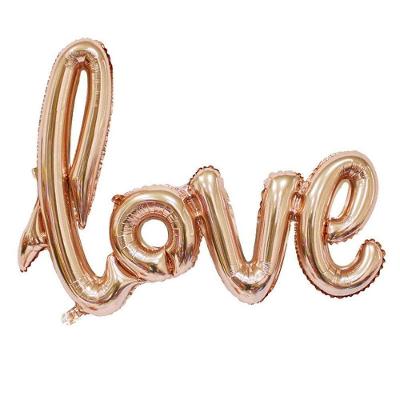 Balao Metalizado Love Faixa Esaio Fotografico Festa Decoração Casamento Declaração De Amor Noivado Inflavel Rose Gold