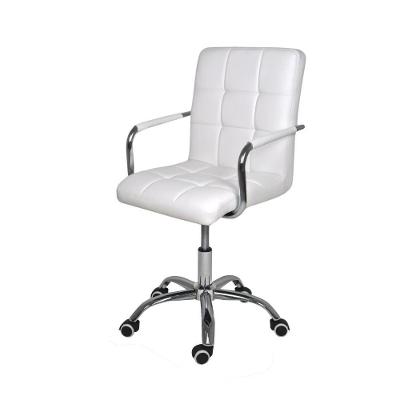 Cadeira Escritório Home Office Gomos Branca Confort Diretor Estofada Base Giratória Cromada Com Regulagem Branco