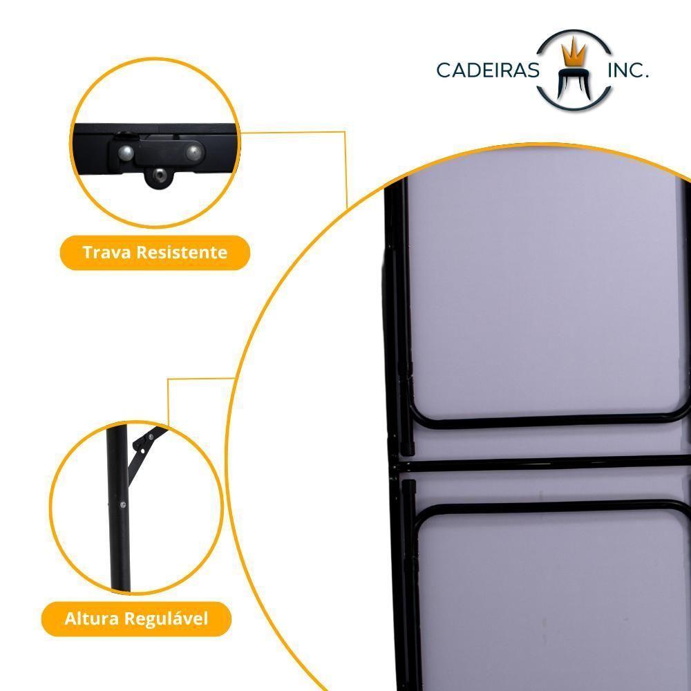 Kit Mesa Dobrável Portátil Que Vira Maleta Para Camping Praia Leve Alumínio 120cm Madeira + 4 Banquinhos Dobráveis - 7