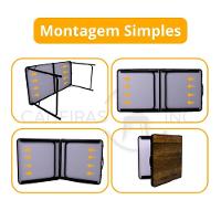 Kit Mesa Dobrável Portátil Que Vira Maleta Para Camping Praia Leve Alumínio 120cm Madeira + 4 Banquinhos Dobráveis - 5