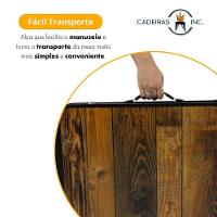 Kit Mesa Dobrável Portátil Que Vira Maleta Para Camping Praia Leve Alumínio 120cm Madeira + 4 Banquinhos Dobráveis - 6