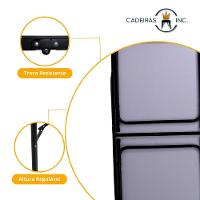 Kit Mesa Dobrável Portátil Que Vira Maleta Para Camping Praia Leve Alumínio 120cm Madeira + 4 Banquinhos Dobráveis - 7