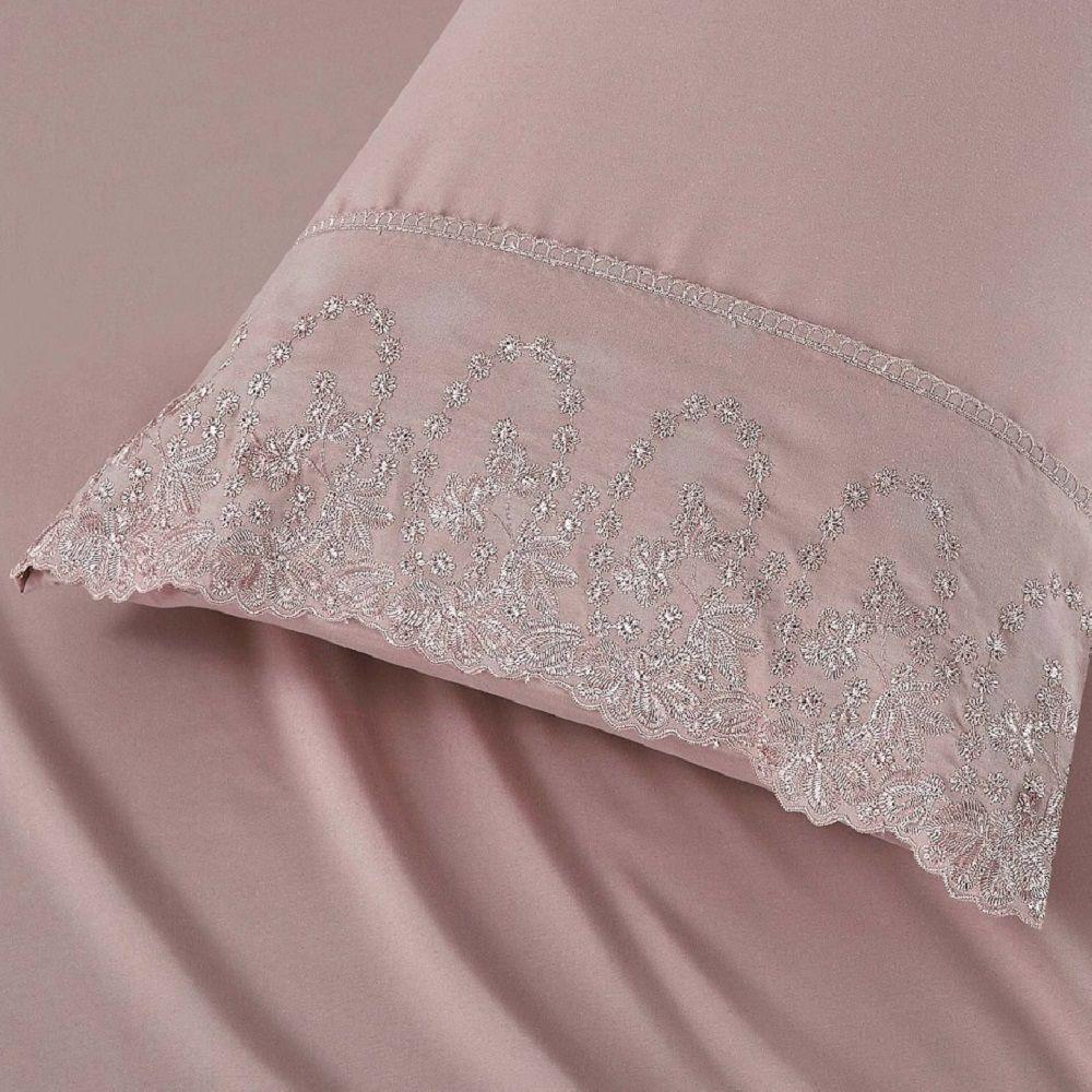 Jogo Lençol King Jade Bordado Inglês 4pç 100% Poliéster - Malv - 3