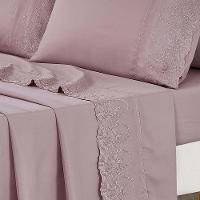 Jogo Lençol King Jade Bordado Inglês 4pç 100% Poliéster - Malv