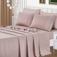 Jogo Lençol King Jade Bordado Inglês 4pç 100% Poliéster - Malv - 5