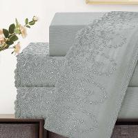 Jogo Lençol King Jade Bordado Inglês 4pç 100% Poliéster - Cinza - 2