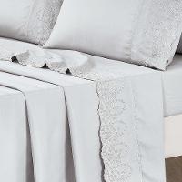 Jogo Lençol King Jade Bordado Inglês 4pç 100% Poliéster - Cinza - 5