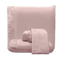 Jogo Lençol Queen Nuance Bordado Inglês 4pç 100% Poliéster - Malv - 3