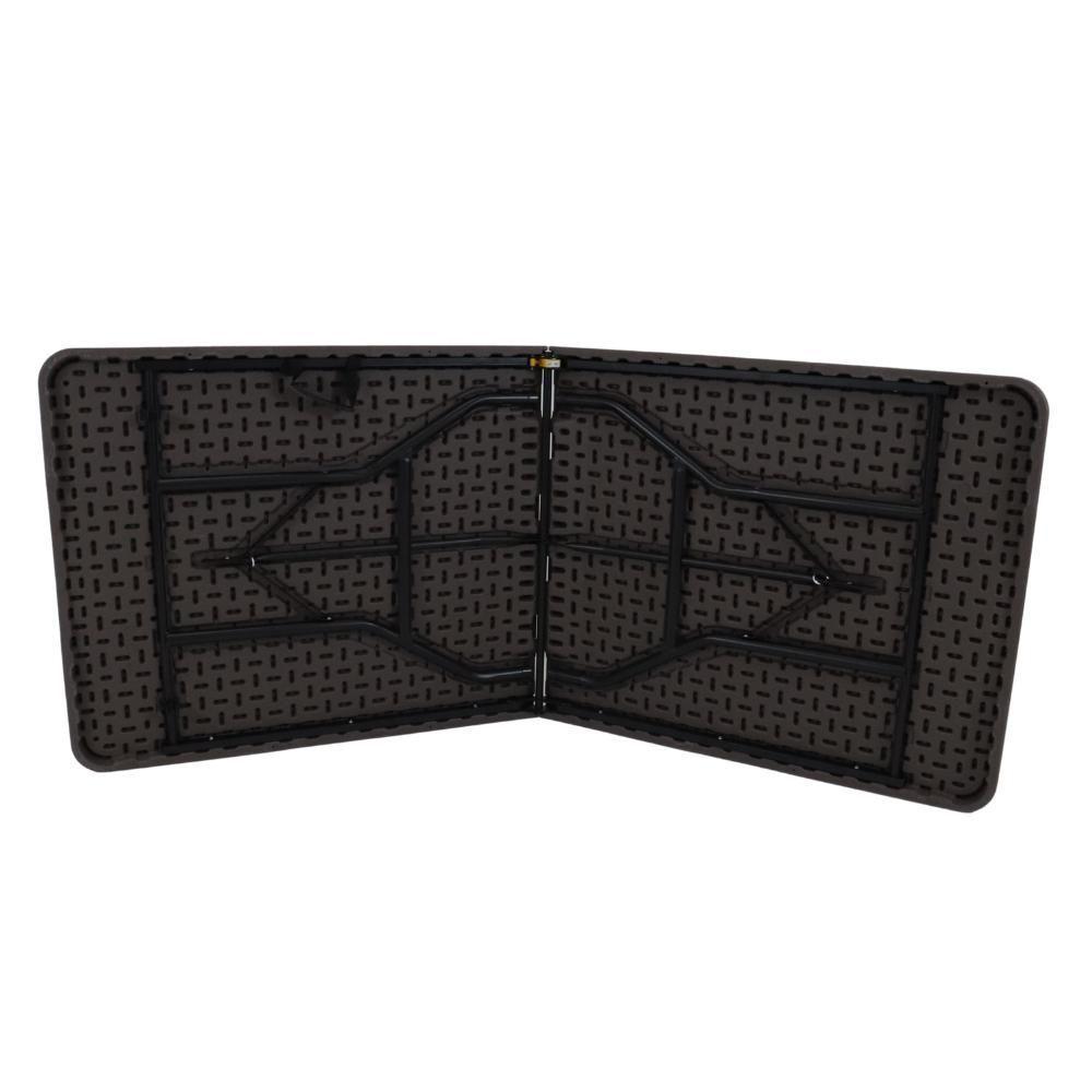 Mesa Dobrável Portátil Que Vira Maleta De Plástico Textura De Madeira 180 X 74 Cm - 4