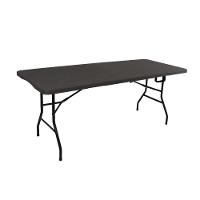 Mesa Dobrável Portátil Que Vira Maleta De Plástico Textura De Madeira 180 X 74 Cm - 3