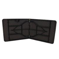 Mesa Dobrável Portátil Que Vira Maleta De Plástico Textura De Madeira 180 X 74 Cm