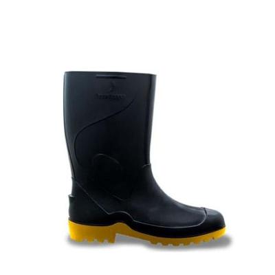 Bota Pvc Impermeável Cano Médio 28cm Preta/amarela Nº39 - Innpro