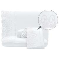 Jogo Lençol King Jade Bordado Inglês 4pç 100% Poliéster - Branco - 1