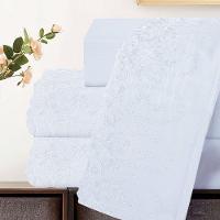 Jogo Lençol King Jade Bordado Inglês 4pç 100% Poliéster - Branco - 2