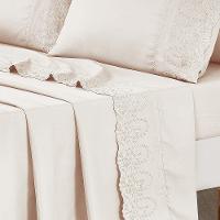 Jogo Lençol Queen Jade Bordado Inglês 4pç 100% Poliéster - Perol - 5