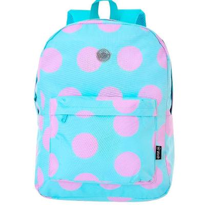Mochila De Costas Feminina Juvenil Básica Bolinhas Cor:verde Claro