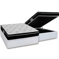 Cama Box Baú Casal: Colchão Molas Bonnel Ortobom Nanolastic Physical Spring + Base CRC Courano White(138x188) - 1