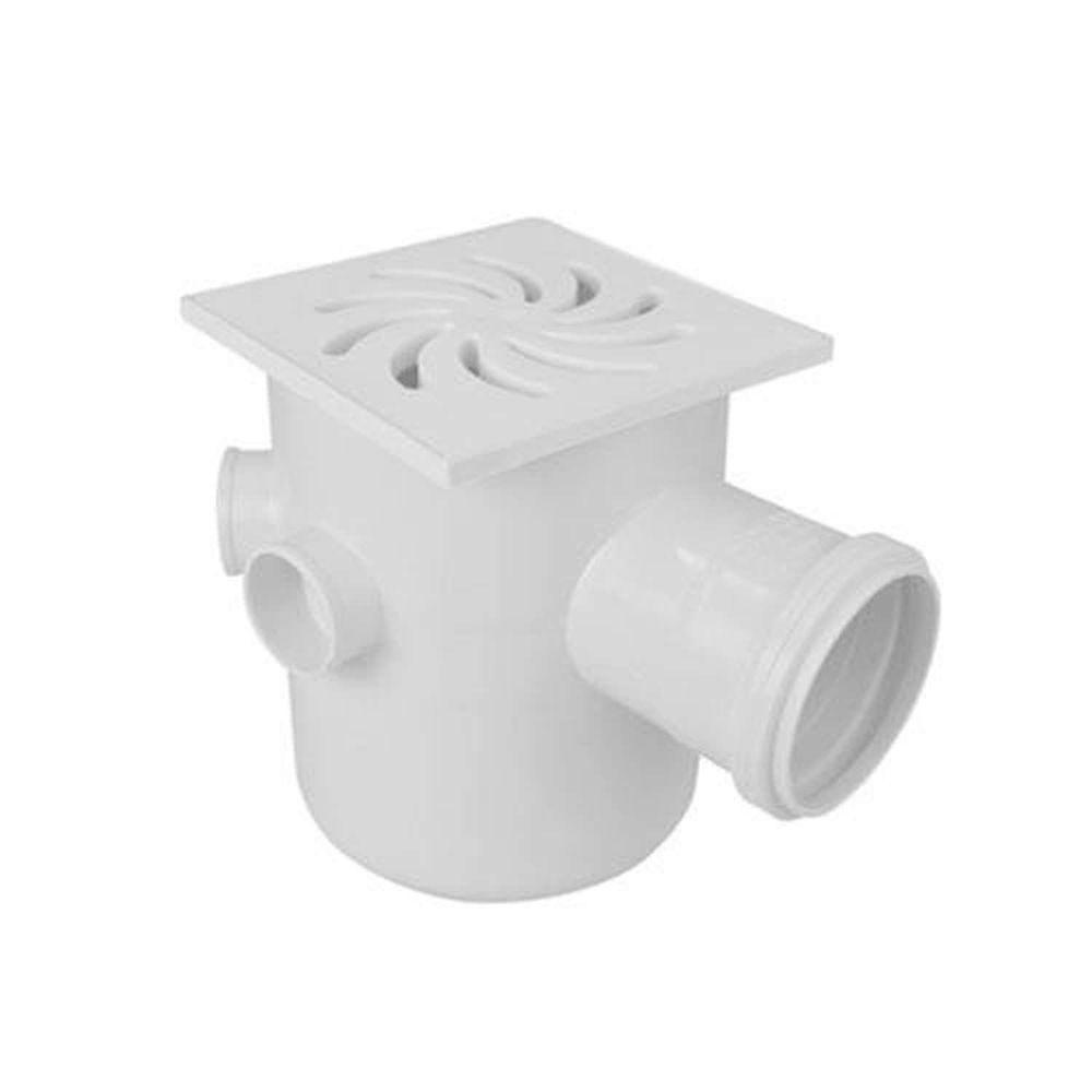 Caixa Sifonada Quadrada 5 Entradas Nº 51 150x185x75mm Pvc Amanco Esgoto Secundário Dn 40 Dn 50 Dn 75 - 1