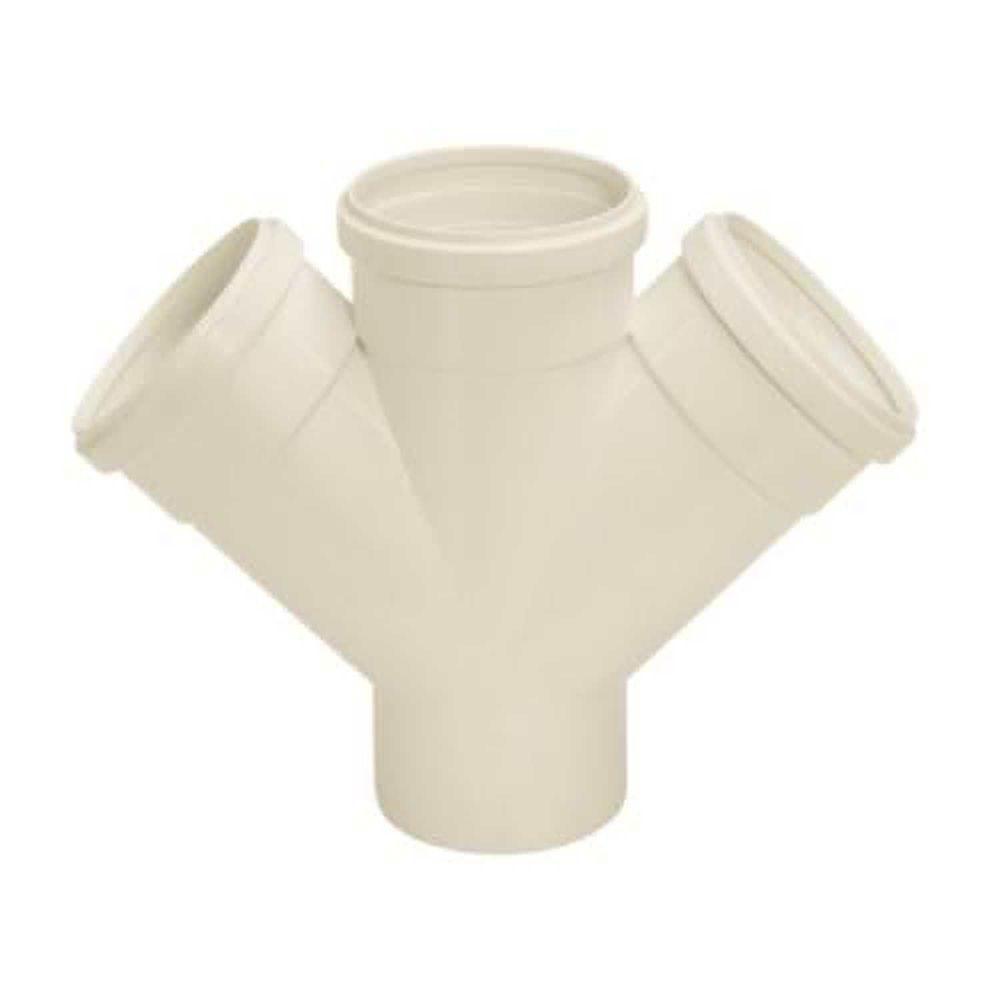 Junção Esgoto Dupla 75x75mm Pvc Branca - Amanco - 1