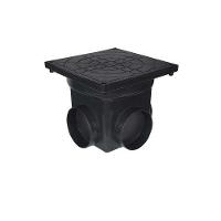 Caixa De Passagem Esgoto 240x240mm - 4,5 Litros Metasul Altura 200mm - Pequena Preta - 1