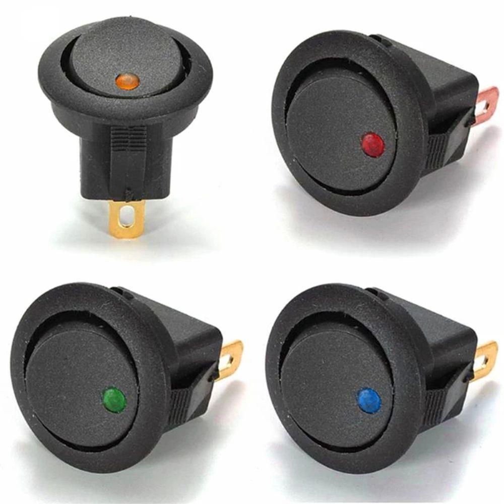 1 Botão Auxiliar Interruptor Led Vermelho On E Off 3 Terminais 12v - 7