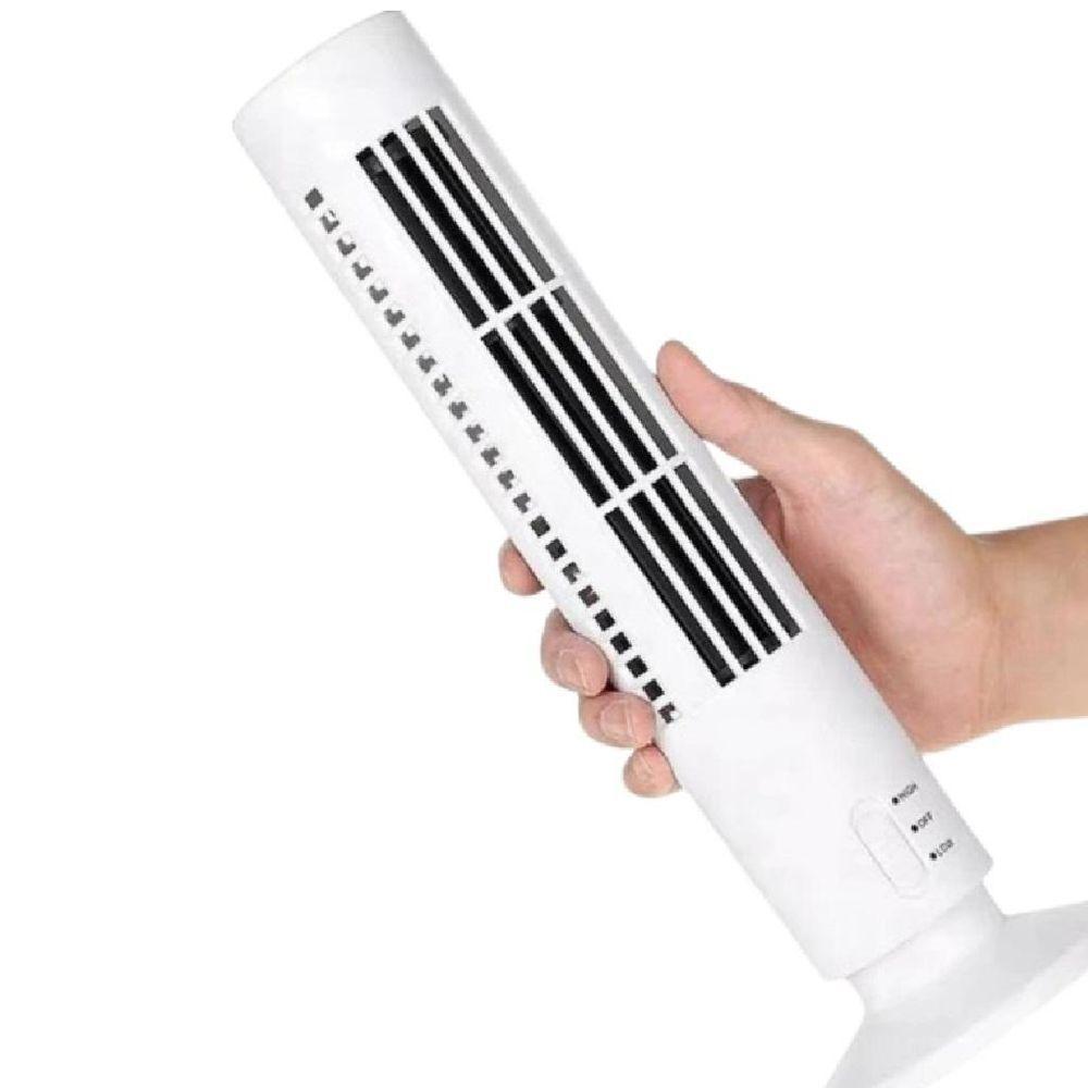 Ventilador Torre Vertical Portatil Usb Mini Bivolt Compacto 2 Velocidades Mesa Escritorio Branco - 8