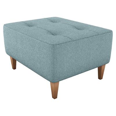 Puff Para Sala 62 Cm Piva Tecido Boucle F495 Azul Milani Store Azul