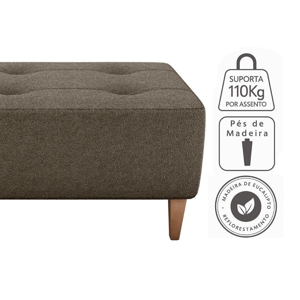 Puff Para Sala 62 Cm Piva Tecido Boucle Milani Store Marrom Marrom - 4