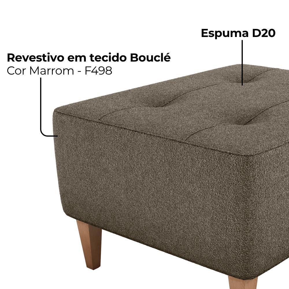 Puff Para Sala 62 Cm Piva Tecido Boucle Milani Store Marrom Marrom - 5