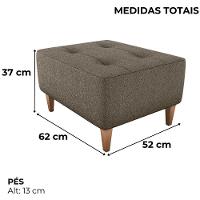 Puff Para Sala 62 Cm Piva Tecido Boucle Milani Store Marrom Marrom - 3