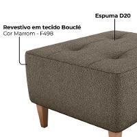 Puff Para Sala 62 Cm Piva Tecido Boucle Milani Store Marrom Marrom - 5