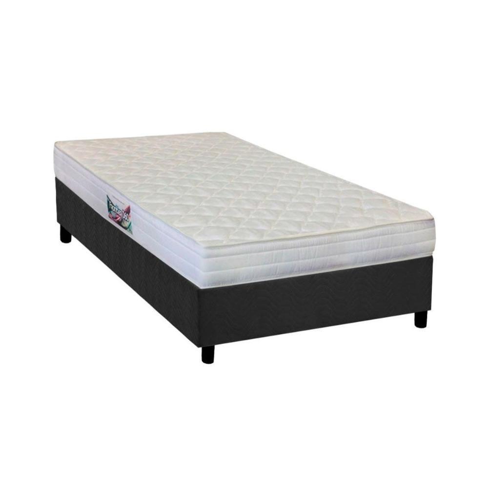 Cama Box Solteiro: Colchão Anatômico Herval AG65 Frontier + Base CRC Suede Gray(88x188) - 1
