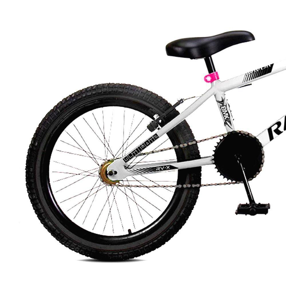 Bicicleta Aro 20 Bmx Rv-x Aero Freio V-brake Infantil Branco Rosa - 3
