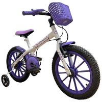 Bicicleta Aro 16 Infantil Com Rodinhas E Buzina 3 A 7 Anos Meninos Meninas Roxo - 1