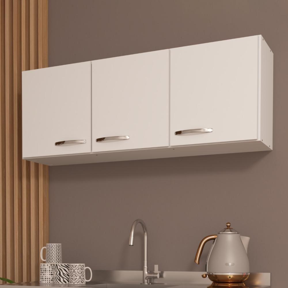 Armário Aéreo Modulado Fidelitá Suiça 120cm 3 Portas Branco - 1