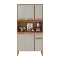 Armário De Cozinha Compacta Fidelitá Bari 90cm 6 Portas 1 Gaveta Com Tampo E Fundo Freijó/off-white - 2