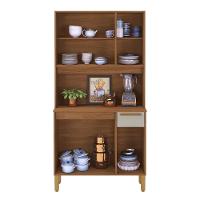 Armário De Cozinha Compacta Fidelitá Bari 90cm 6 Portas 1 Gaveta Com Tampo E Fundo Freijó/off-white - 3