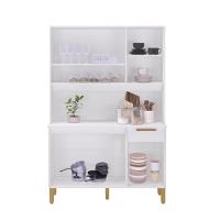 Armário De Cozinha Compacta Fidelitá Grécia 120cm 5 Portas 1 Gaveta Com Tampo E Fundo Branco - 3