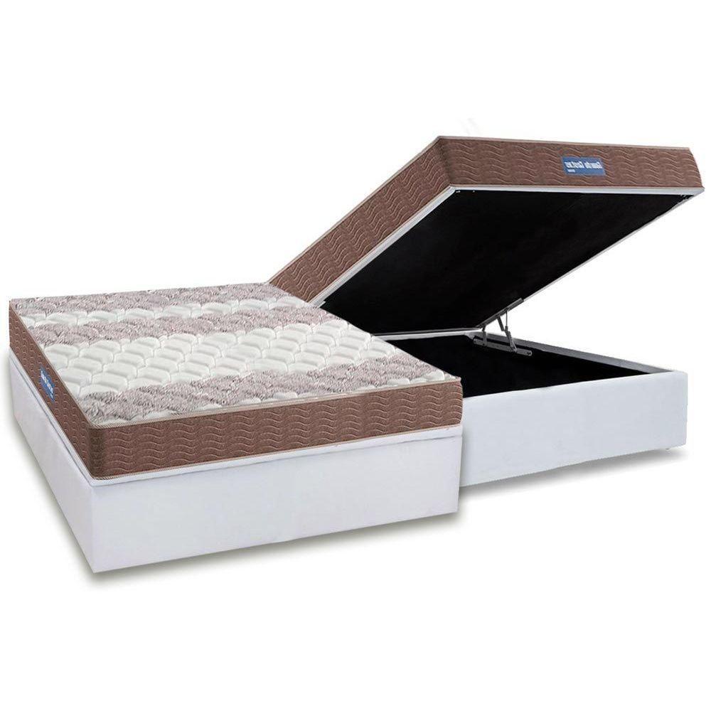 Cama Box Baú Casal: Colchão Ortopédico Probel D33 / EP Guarda Costas PróIntense Double Face + Base CRC Courano White(138x188) - 1