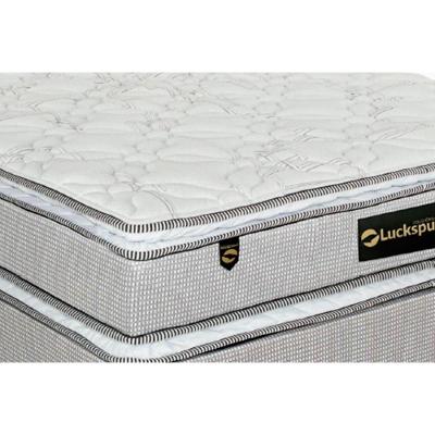 Cama Box Solteiro: Colchão Molas Ensacadas Luckspuma MasterPocket Lucksfaction Plus + Base CRC Suede Gray(88x188)